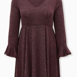 Torrid Burgundy/purple super soft skater dress excellent condition size Torrid 1